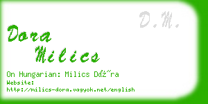 dora milics business card